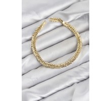 CM Başak Model Gold Renk Pirinç Kadın Bileklik TJ-BB8599