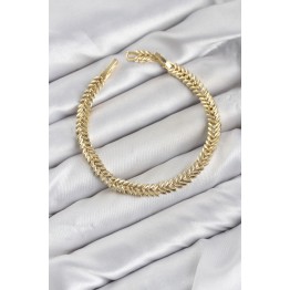 CM Başak Model Gold Renk Pirinç Kadın Bileklik TJ-BB8599
