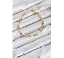 CM Gold Renk Yıldız Model Zirkon Taşlı Pirinç Kadın Bileklik TJ-BB8602