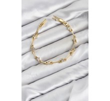 CM Gold Renk Yıldız Model Zirkon Taşlı Pirinç Kadın Bileklik TJ-BB8602