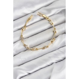 CM Gold Renk Yıldız Model Zirkon Taşlı Pirinç Kadın Bileklik TJ-BB8602