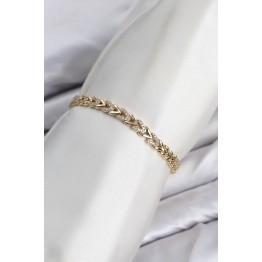CM Model Zirkon Taşlı VIP Seri Gold Renk Pirinç Kadın Bileklik TJ-BB8603