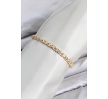 CM Model Zirkon Taşlı VIP Seri Gold Renk Pirinç Kadın Bileklik TJ-BB8604
