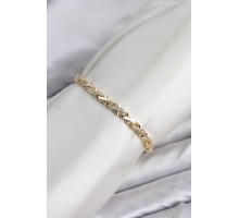 CM Çapraz Zincir Model Zirkon Taşlı VIP Seri Gold Renk Pirinç Kadın Bileklik TJ-BB8605