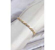 CM Çapraz Zincir Model Zirkon Taşlı VIP Seri Gold Renk Pirinç Kadın Bileklik TJ-BB8605