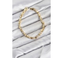 CM Yıldız Model Zirkon Taşlı VIP Seri Gold Renk Pirinç Kadın Bileklik TJ-BB8608
