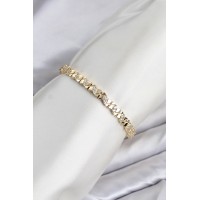 CM Model Zirkon Taşlı VIP Seri Gold Renk Pirinç Kadın Bileklik TJ-BB8609