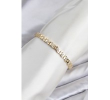 CM Model Zirkon Taşlı VIP Seri Gold Renk Pirinç Kadın Bileklik TJ-BB8609