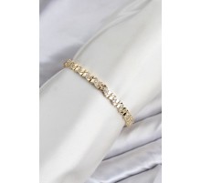 CM Model Zirkon Taşlı VIP Seri Gold Renk Pirinç Kadın Bileklik TJ-BB8609