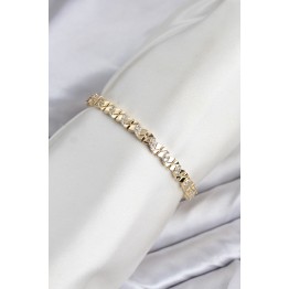 CM Model Zirkon Taşlı VIP Seri Gold Renk Pirinç Kadın Bileklik TJ-BB8609