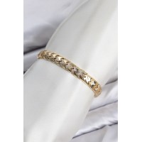CM Kalın Yılan Model Zirkon Taşlı VIP Seri Gold Renk Pirinç Kadın Bileklik TJ-BB8612