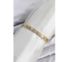 CM Çavuş Model Zirkon Taşlı VIP Seri Gold Renk Pirinç Kadın Bileklik TJ-BB8614