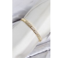 CM Arpa Model Zirkon Taşlı VIP Seri Gold Renk Pirinç Kadın Bileklik TJ-BB8615