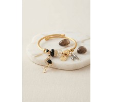 Siyah Kuğu Model Gold Renk Charmlı Bileklik TJ-BB8659