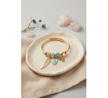 Baykuş Model Gold Renk Charmlı Bileklik TJ-BB8681