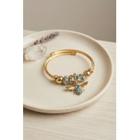 Mavi Arı Model Gold Renk Charm Bileklik TJ-BB8687