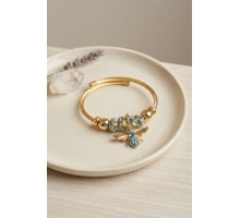 Mavi Arı Model Gold Renk Charm Bileklik TJ-BB8687