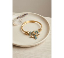Mavi Arı Model Gold Renk Charm Bileklik TJ-BB8687