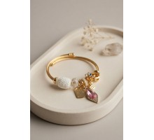 Beyaz Damla Model Charmlı Bileklik TJ-BB8695