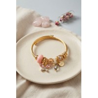 Pembe Kelebek Model Charmlı Bileklik TJ-BB8700