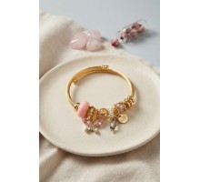 Pembe Kelebek Model Charmlı Bileklik TJ-BB8700