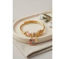 Pembe Nazar Detaylı Ağaç Charmlı Bileklik TJ-BB8703