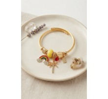Gökkuşağı ve Sarı Palmiye Charmlı Bileklik TJ-BB8715