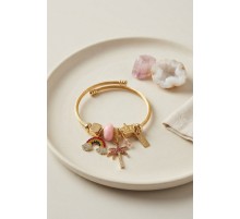 Gökkuşağı ve Pembe Palmiye Charmlı Bileklik TJ-BB8716