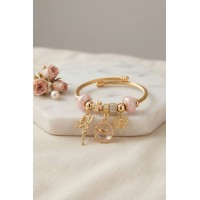 Balık ve Tinker Bell Model Pembe Charmlı Bileklik TJ-BB8720