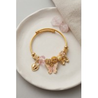 Pembe Kelebek Charmlı Bileklik TJ-BB8734