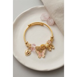 Pembe Kelebek Charmlı Bileklik TJ-BB8734