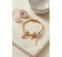 Pembe Kelebek Model Charmlı Bileklik TJ-BB8737