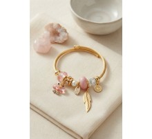 Pembe Kelebek Model Charmlı Bileklik TJ-BB8737