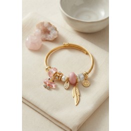 Pembe Kelebek Model Charmlı Bileklik TJ-BB8737