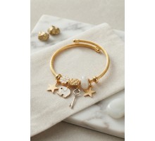 Anahtar ve Fil Model Beyaz Charmlı Bileklik TJ-BB8752