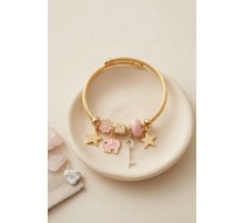 Anahtar ve Fil Model Pembe Charmlı Bileklik TJ-BB8753