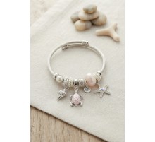 Pembe Caretta Caretta ve Deniz Yıldızı Charmlı Bileklik TJ-BB8784