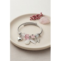 Damla Model Pembe Renk Charmlı Bileklik TJ-BB8794