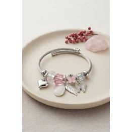 Damla Model Pembe Renk Charmlı Bileklik TJ-BB8794