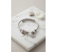 Taşlı Kelebek ve Pembe Charmlı Bileklik TJ-BB8796