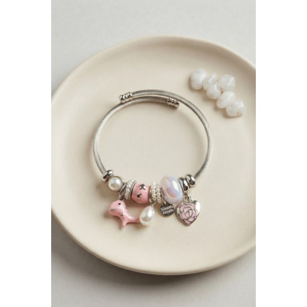 Pembe Dino Charmlı Bileklik TJ-BB8799