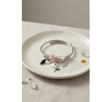 Beyaz Çiçek Charmlı Bileklik TJ-BB8811