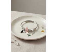 Beyaz Çiçek Charmlı Bileklik TJ-BB8811