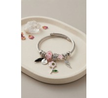 Pembe Çiçek Charmlı Bileklik TJ-BB8813