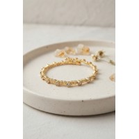 Gold Renk Dorika Model Sıralı Zirkon Taşlı Kadın Bileklik TJ-BB8861