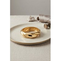 Gold Renk Pirinç Sarmal Model Vintage Kalın Kelepçe Bilezik TJ-BB8865