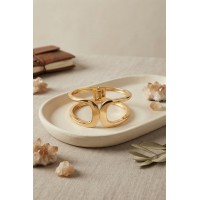 Gold Renk Pirinç Manşet Model Vintage Kelepçe Bilezik TJ-BB8867