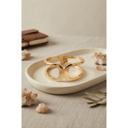 Gold Renk Pirinç Manşet Model Vintage Kelepçe Bilezik TJ-BB8867