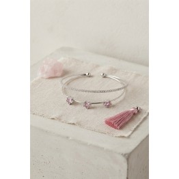 Pembe Yıldız Model Gold Renk Zirkon Taşlı Pirinç Bileklik TJ-BB8869