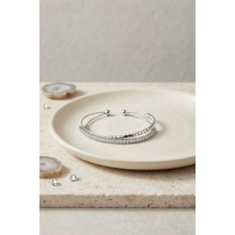 Gümüş Renk Zirkon Taşlı Dorikalı Model Kadın Bileklik TJ-BB8875